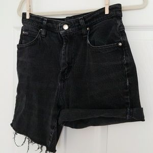 Rider's black denim shorts size 8